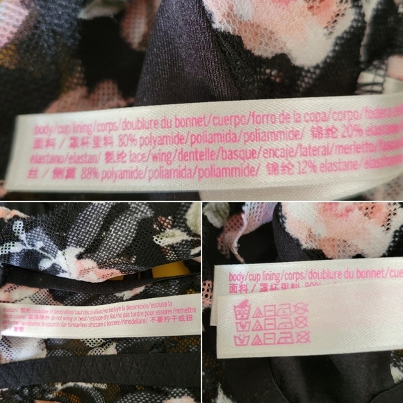 VS PINK // ltd ed stretchy satin & lace strappy cross back plunge bralette - Picture 8 of 11